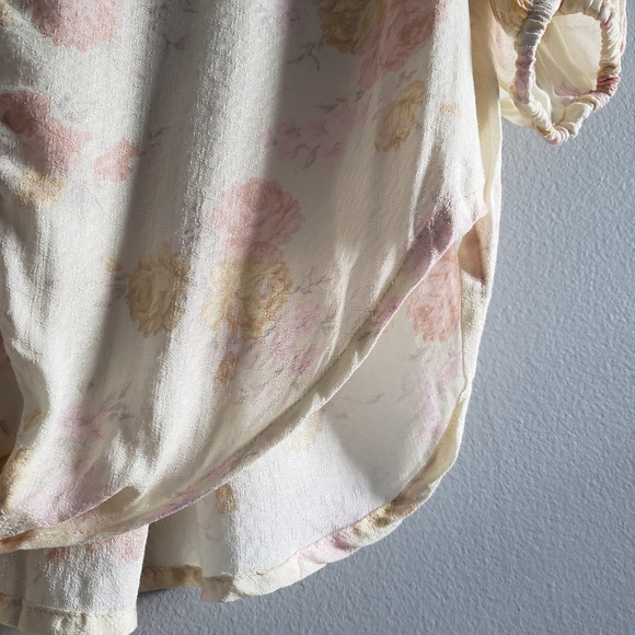 Free People Celia Floral Semi-Sheer Blouse, Size Large - Picture 10 of 12